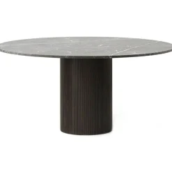 495 Bord Rund Ø150 cm, Grå Marmor / Mörk ek