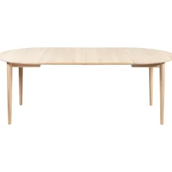 893 Matbord Förlängningsbar Ø120 cm, Vitoljad Ek