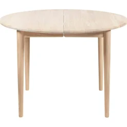 897 Matbord Förlängningsbar Ø105 cm, Vitoljad Ek