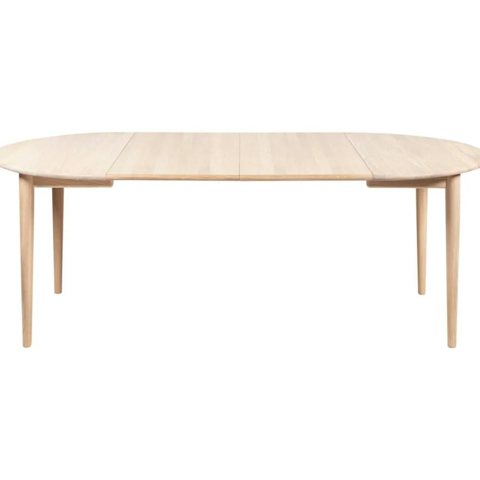 897 Matbord Förlängningsbar Ø105 cm, Vitoljad Ek