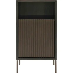 672 Sängbord Med Ben, Mörk Ek