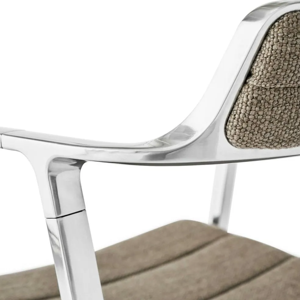 452 Snurrstol Med Fötter, Mörk Sand / Polerad Aluminium