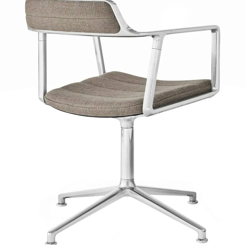452 Snurrstol Med Fötter, Mörk Sand / Polerad Aluminium
