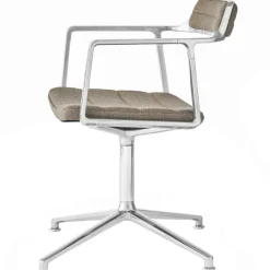 452 Snurrstol Med Fötter, Mörk Sand / Polerad Aluminium