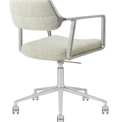 453+ Snurrstol Med Hjul, Polerad Aluminium / Wavy Off-white