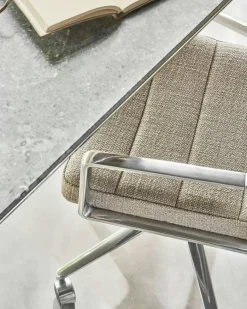 453+ Snurrstol Med Hjul, Polerad Aluminium / Dark Sand