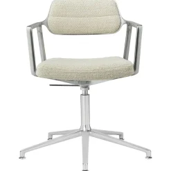 453+ Snurrstol, Polerad Aluminium / Wavy Off-white