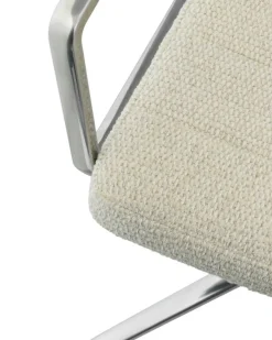 453+ Snurrstol, Polerad Aluminium / Wavy Off-white
