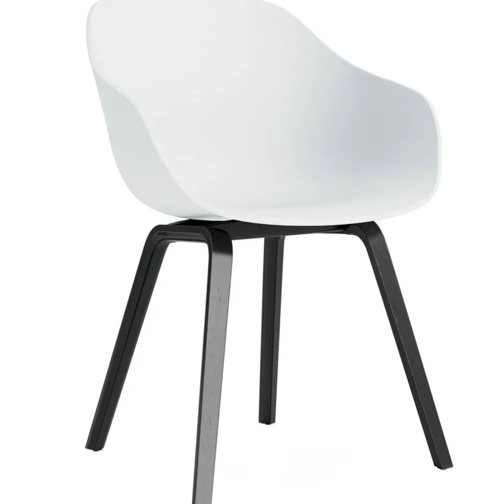 AAC 222 2.0 Karmstol, Svartlackad Ek / Vit