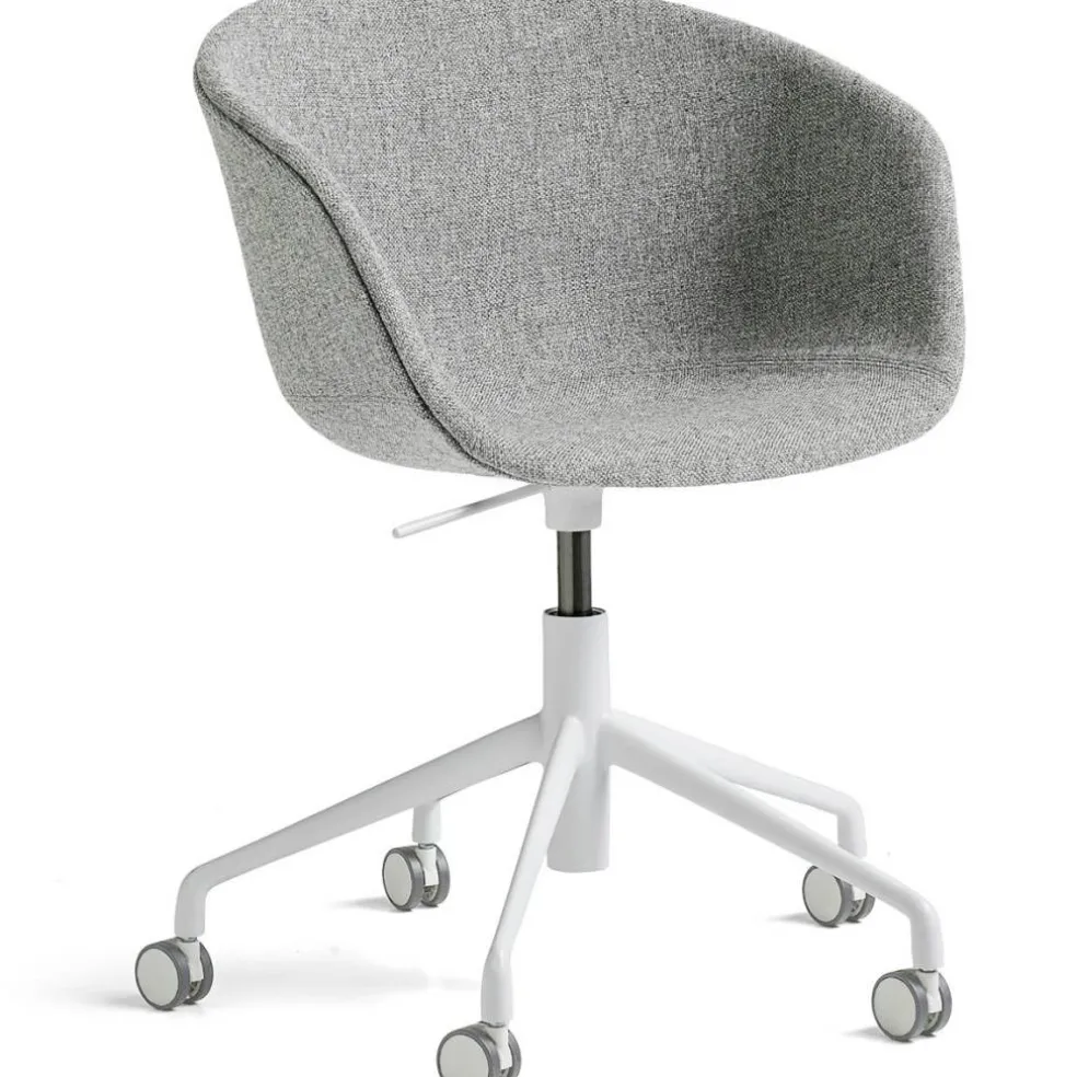 AAC53 Stol 5 star swivel, Vit / Hallingdal Grey