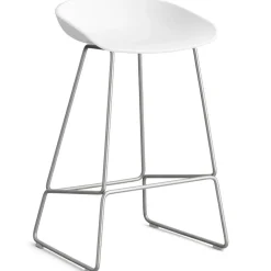 AAS 38 2.0 Barstol 75 cm, Rostfritt Stål / Vit