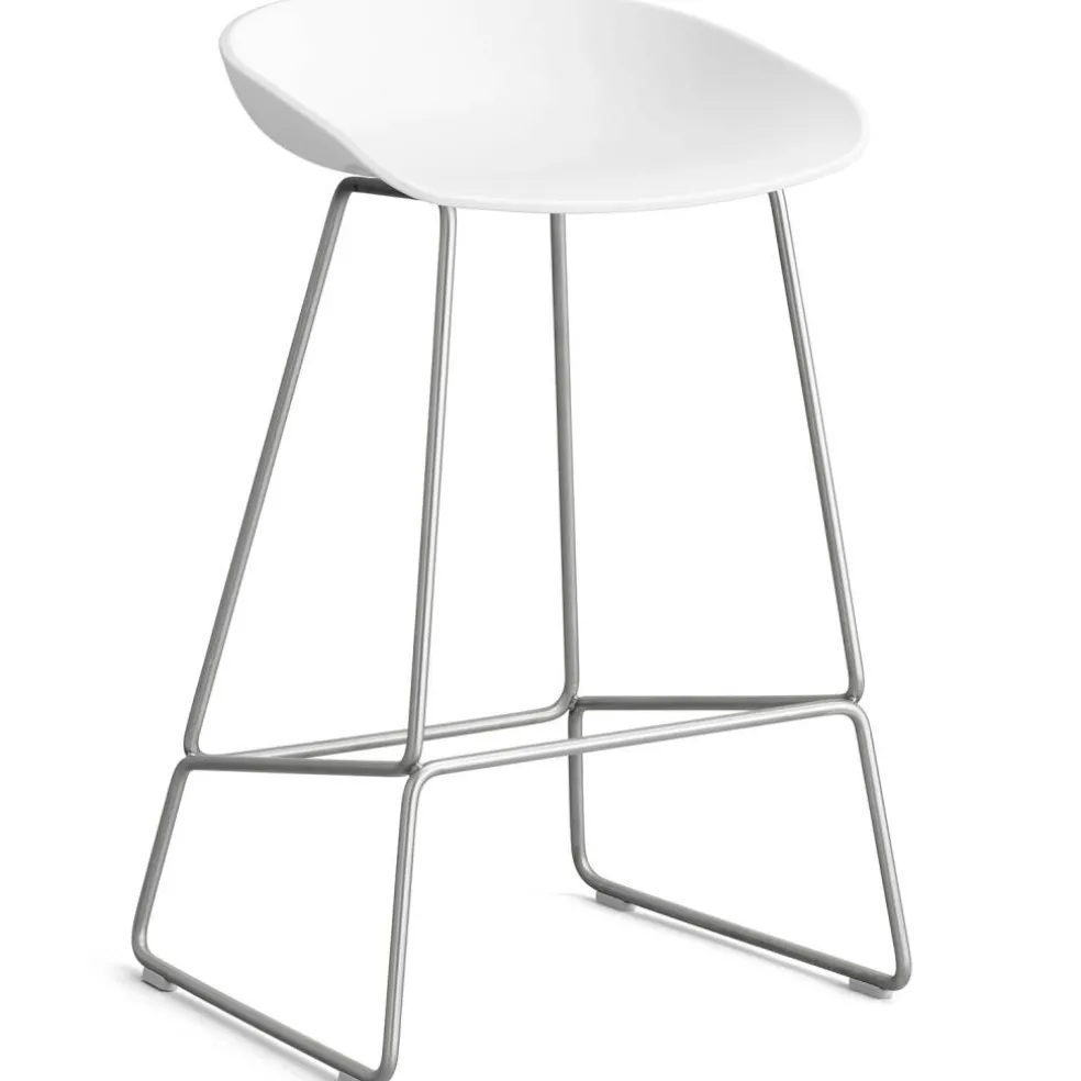 AAS 38 2.0 Barstol 75 cm, Rostfritt Stål / Vit