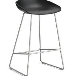 AAS 38 2.0 Barstol 65 cm, Rostfritt Stål / Svart