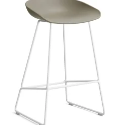 AAS 38 2.0 Barstol 65 cm, Rostfritt Stål Vit / Khaki