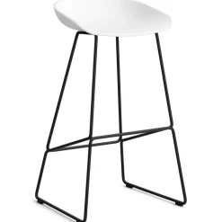AAS 38 2.0 Barstol 75 cm, Rostfritt Stål Svart / Vit