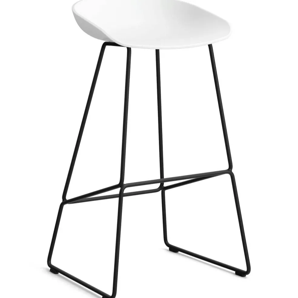AAS 38 2.0 Barstol 75 cm, Rostfritt Stål Svart / Vit
