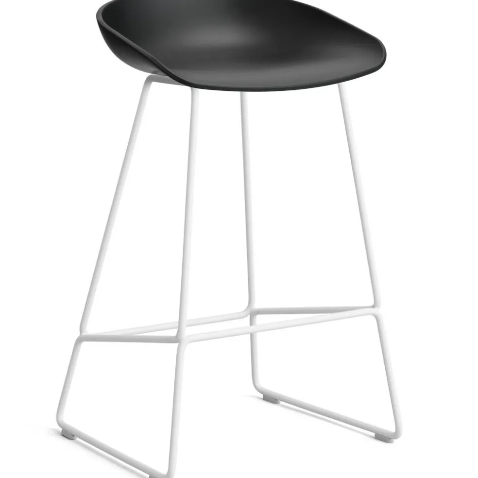 AAS 38 2.0 Barstol 65 cm, Rostfritt Stål Vit / Svart
