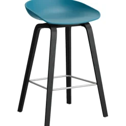 AAS 32 2.0 Barstol 65 cm, Svartlackad Ek / Azure Blue