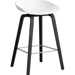 AAS 32 2.0 Barstol 65 cm, Svartlackad Ek / Vit