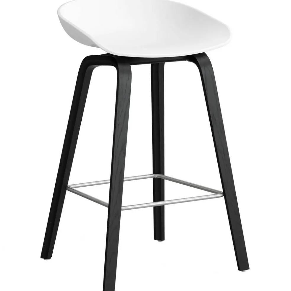 AAS 32 2.0 Barstol 65 cm, Svartlackad Ek / Vit
