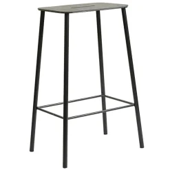 Adam Barstol 65 cm, Svart Läder/Matt Svart