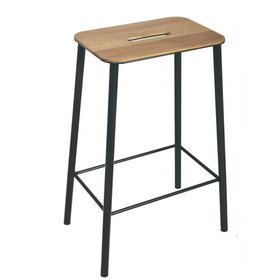 Adam Stool Barstol 65 cm, Ek/Matt Svart