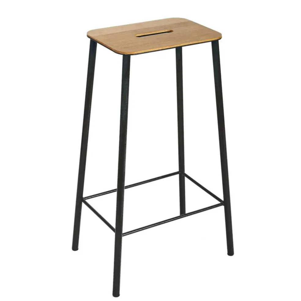 Adam Stool Barstol 76 cm, Ek/Matt Svart