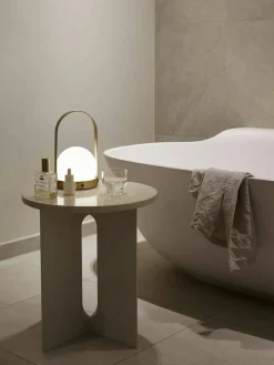 Androgyne Sidobord, Ivory / Vit Marmor