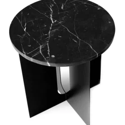 Androgyne Sidobord, Svart / Svart Marmor