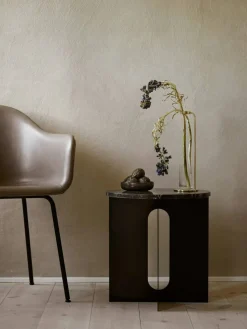 Androgyne Sidobord, Svart / Svart Marmor