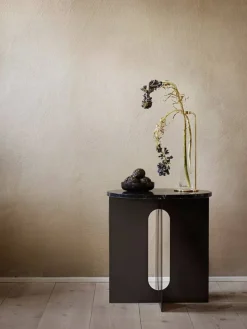 Androgyne Sidobord, Svart / Svart Marmor