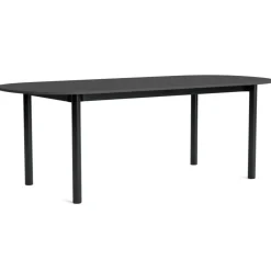 Annex Bord Oval 95x220 cm, Aluminium Mörkgrå / Svart Ek
