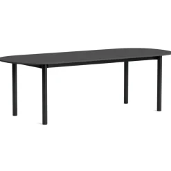 Annex Bord Oval 95x240 cm Svart / Linoleum Mörkgrå