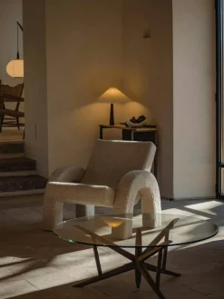 Arco Loungefåtölj, Bouclé Vit