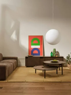 Aria Bord Ø90 cm H42 cm, Mörk Ek