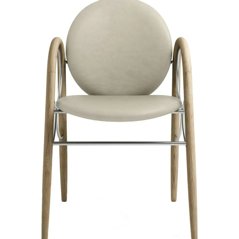 Arkade Karmstol, Vitoljad Ek / Läder Oyster