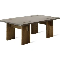 Arnold Soffbord 65x110 cm, Mörk Betong / Mörk Ek