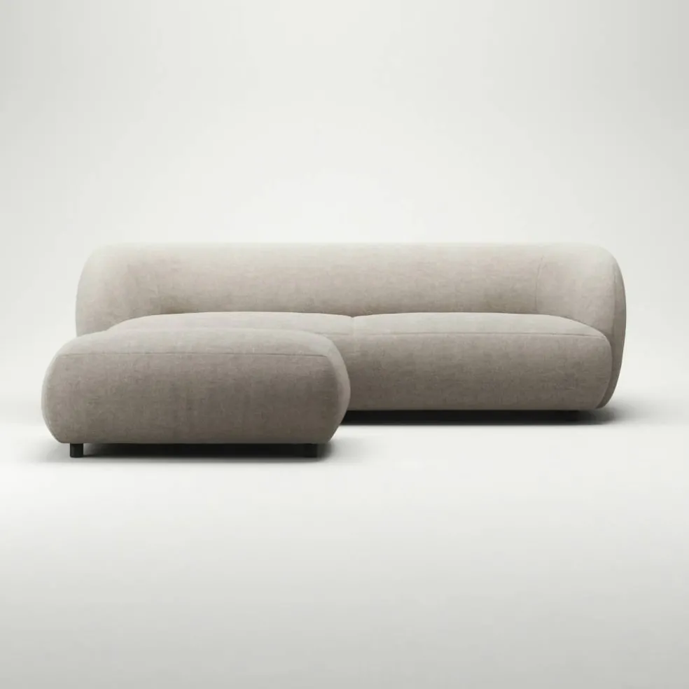 Atelier Fotpall 113 cm Micro Chenille, Sandshell Beige