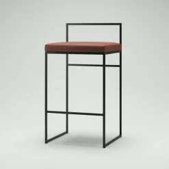 Barstol Med Ryggstöd 80 cm, Svart / Brunt Läder