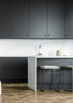 Barstol Med Ryggstöd 80 cm, Svart / Beige Sammet
