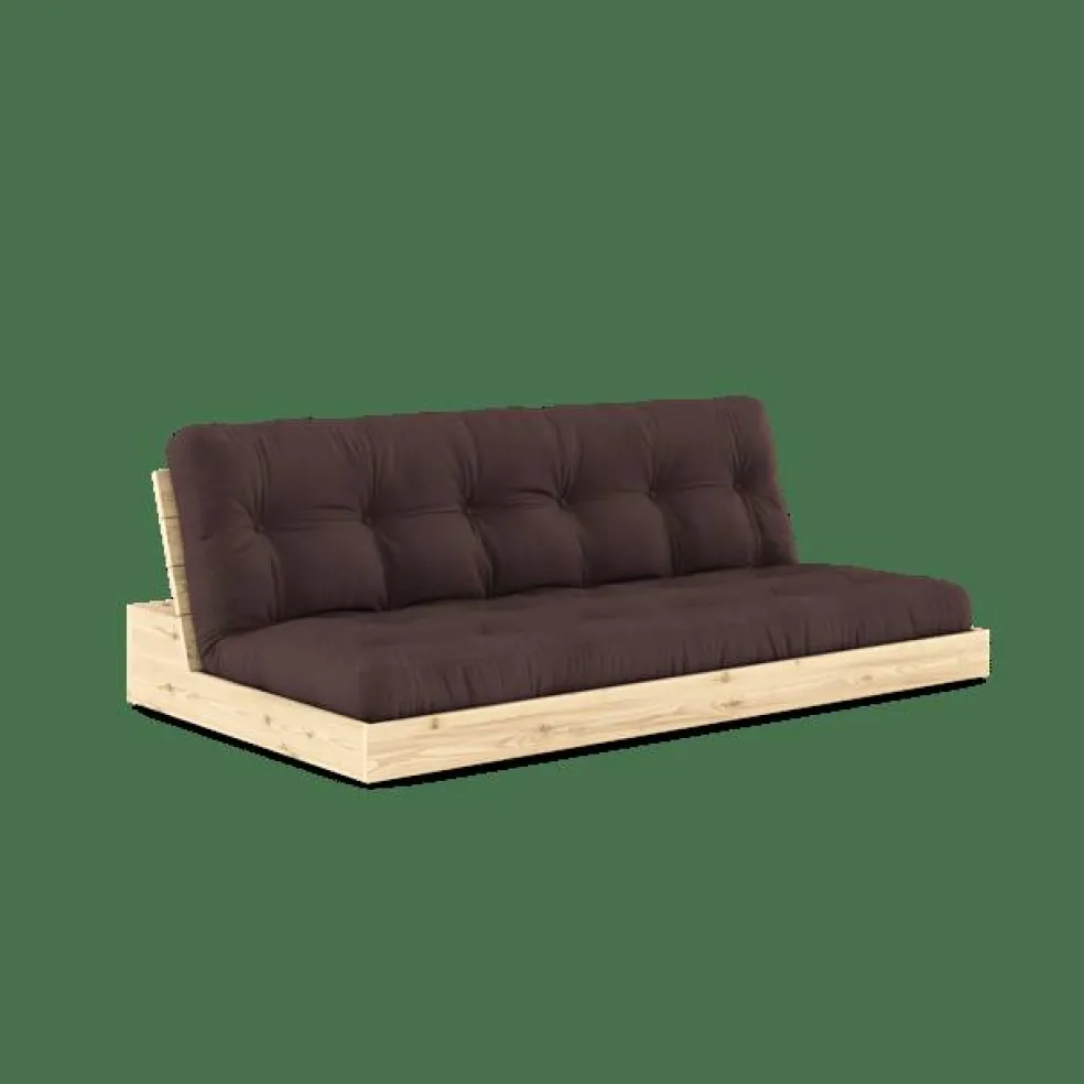 Bas Bäddsoffa Med 5-Lagers Madrass Transparent/Brun