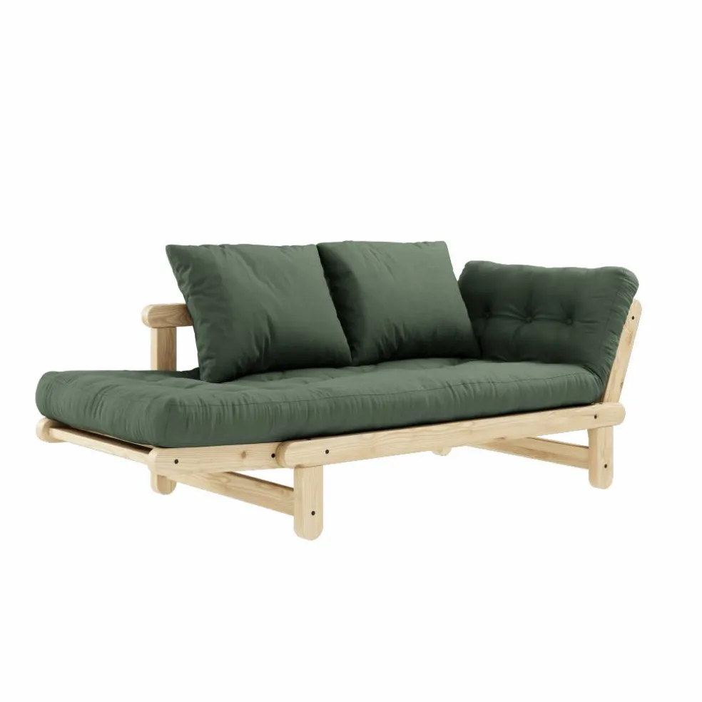 Beat Soffa Med Madrass, Lackerad / Oliv