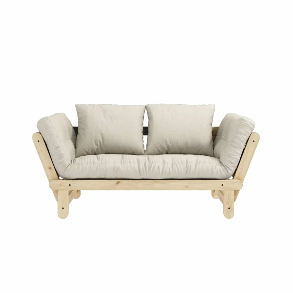 Beat Soffa Med Madrass, Lackerad / Linen