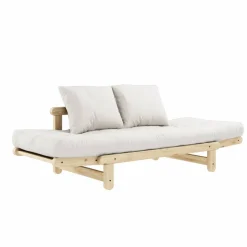 Beat Soffa Med Madrass, Lackerad / Natur