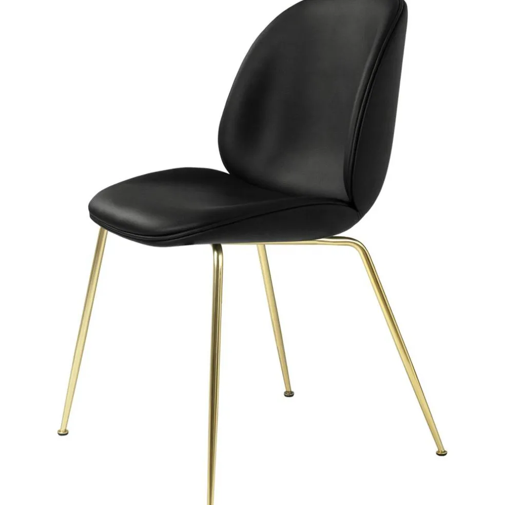 Beetle Stol Klädd Brass Base/ Sierra, Black