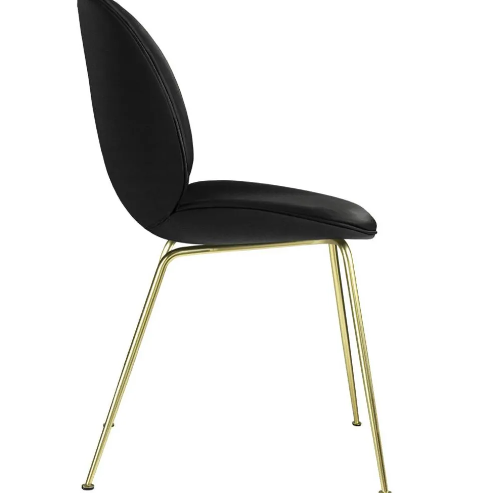 Beetle Stol Klädd Brass Base/ Sierra, Black