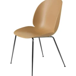 Beetle Stol Oklädd, Conic Base Svartkromad, Amber Brown
