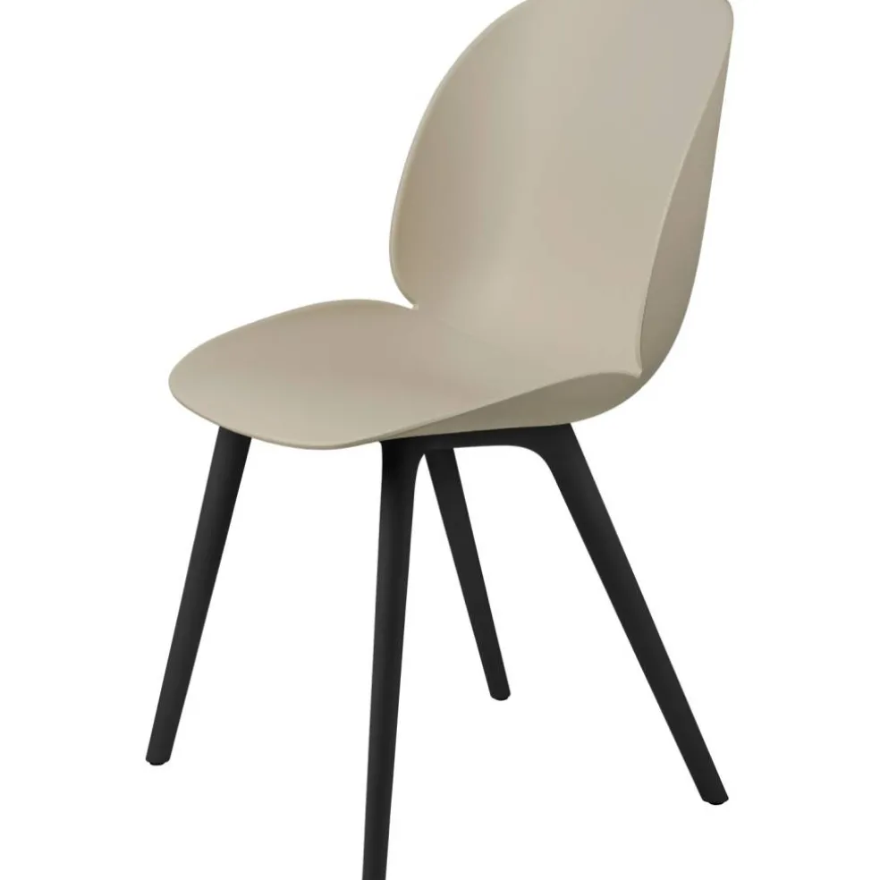 Beetle Stol Oklädd Plast Black Base, New Beige