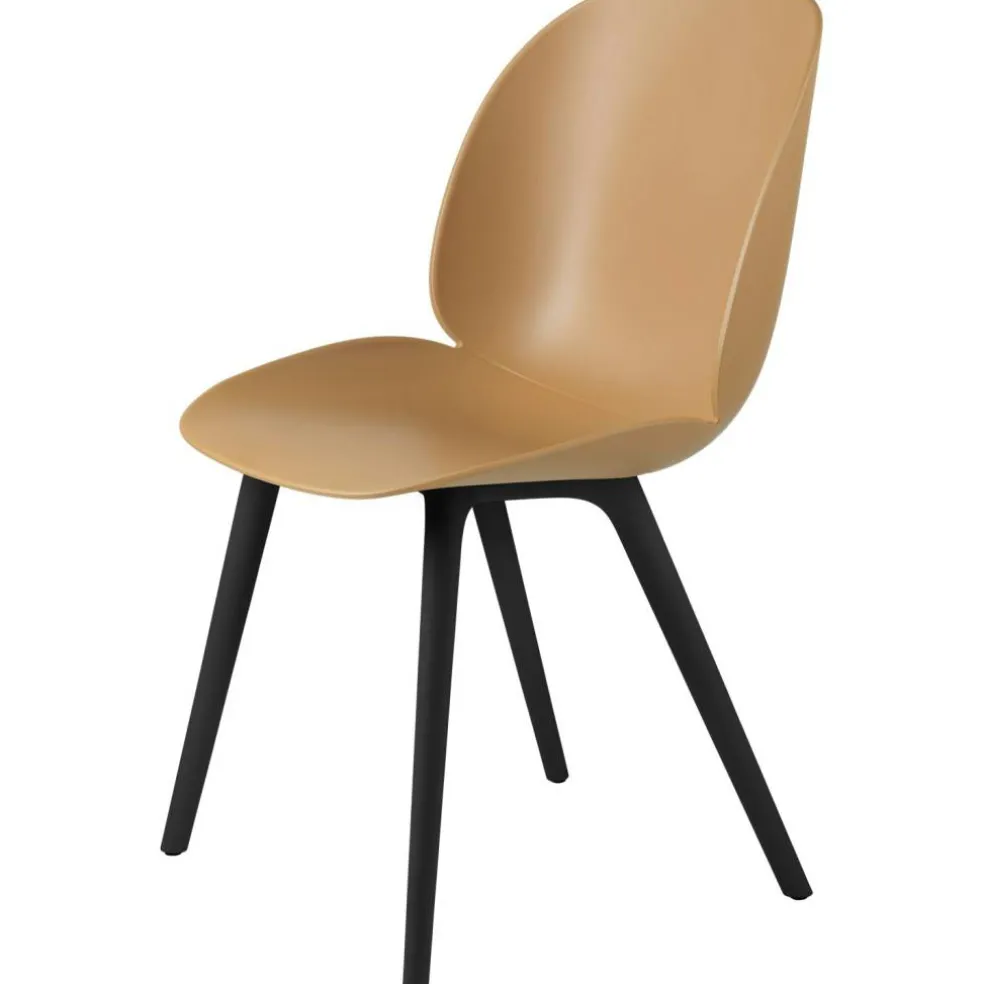 Beetle Stol Oklädd Plast Black Base, Amber Brown