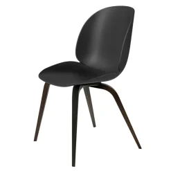 Beetle Stol Oklädd, Wood Base Rökt Ek, Svart